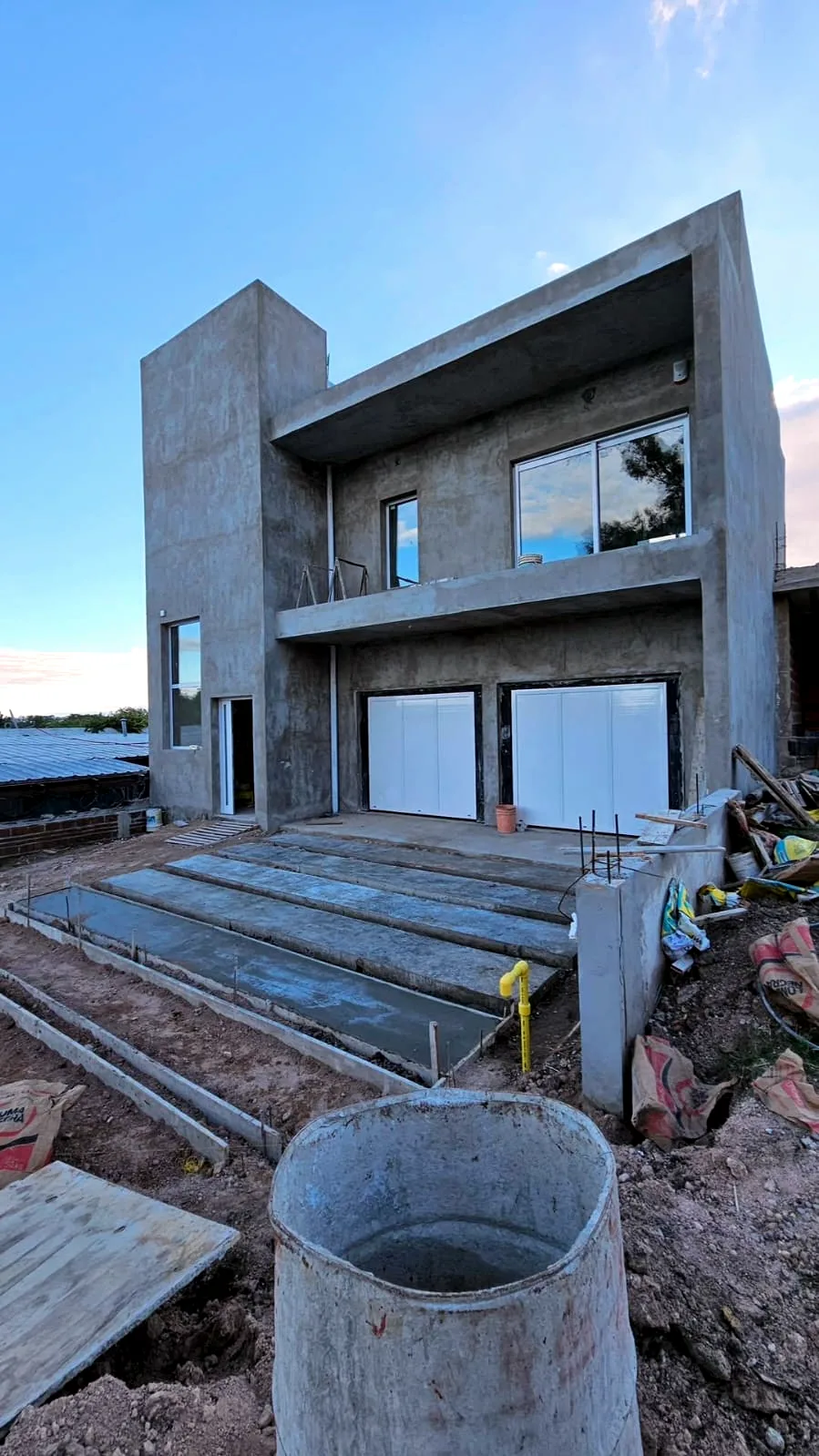 Fachada de vivienda en obra